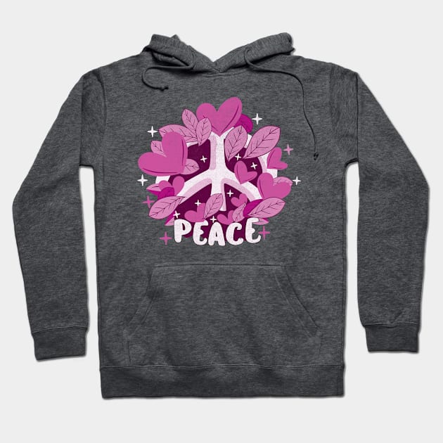 Floral Peace Hoodie by Tees For UR DAY